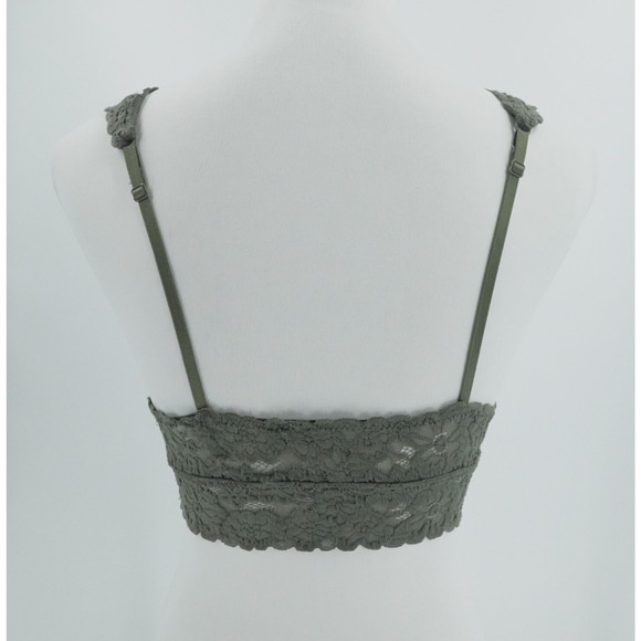 Aerie Bralette Womens M Green Lace Stretch Adjustable Straps‎ Cottagecore Boho - Picture 2 of 9